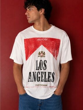 Alpha Collective Los Angeles Graphic T-Shirt White Size Medium